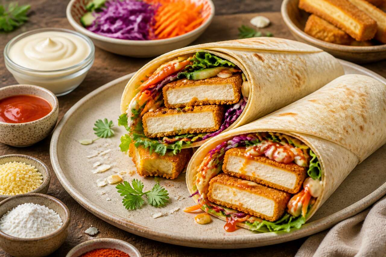 Wraps au tofu pané : recette gourmande et végétarienne