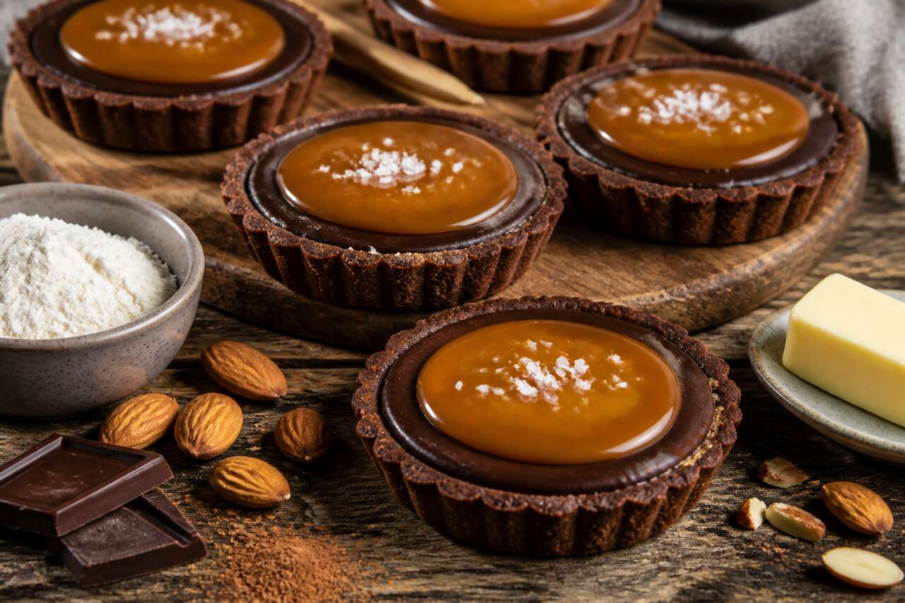 Recette de tartelettes au chocolat et caramel au beurre salé