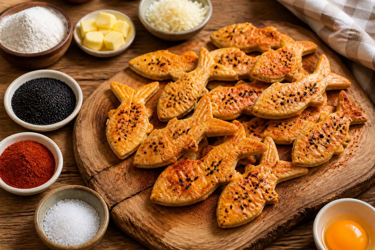 Recette de biscuits en forme de poissons pour l'apéritif