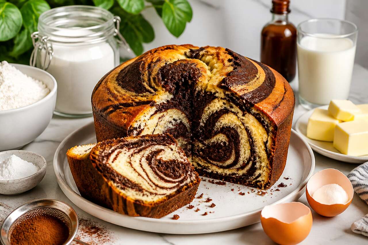 Recette du cake marbré moelleux et gourmand