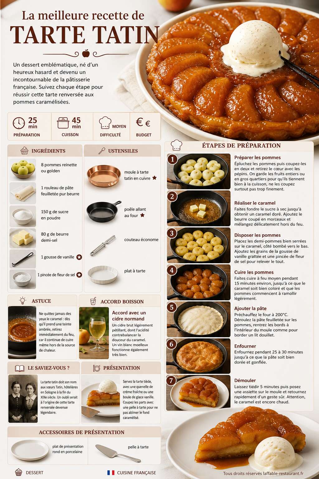 Fiche recette La meilleure recette de tarte tatin Fiche recette La meilleure recette de tarte tatin