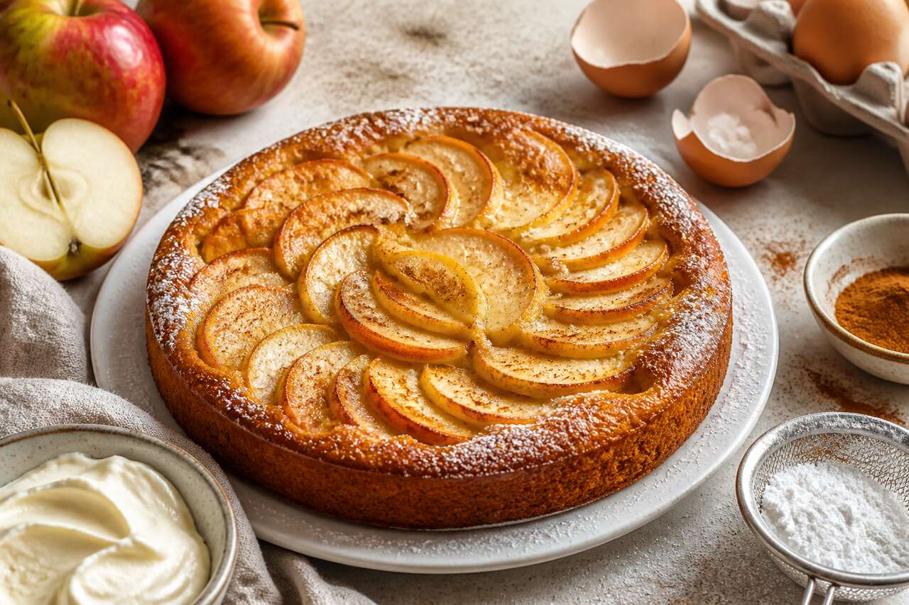 Recette du gâteau aux pommes et mascarpone