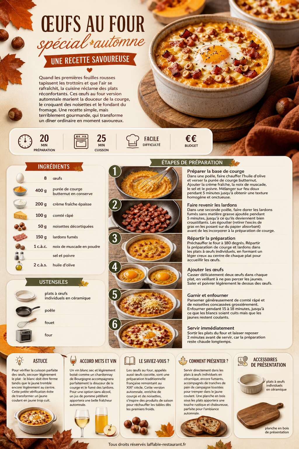 Fiche recette Oeufs au four spécial automne : une recette savoureuse Fiche recette Oeufs au four spécial automne : une recette savoureuse