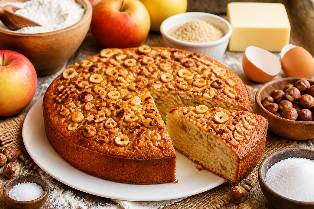 Gâteau pommes et noisette : recette savoureuse et facile