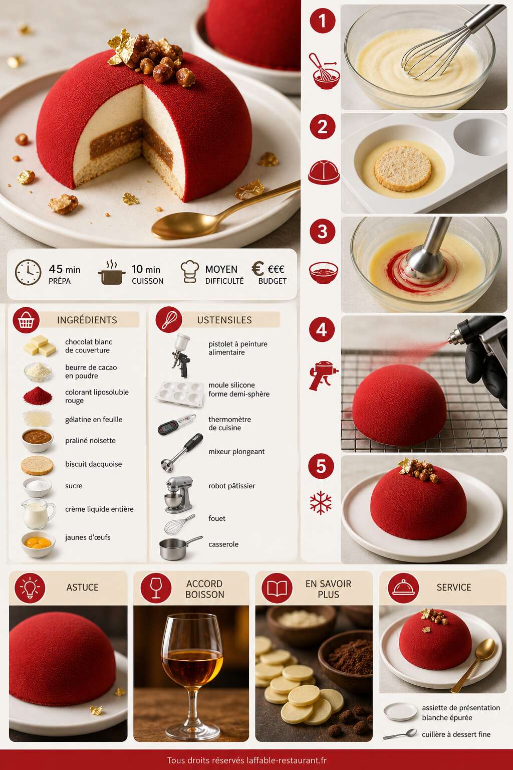 Fiche recette Recette d'entremets avec un effet velours parfait