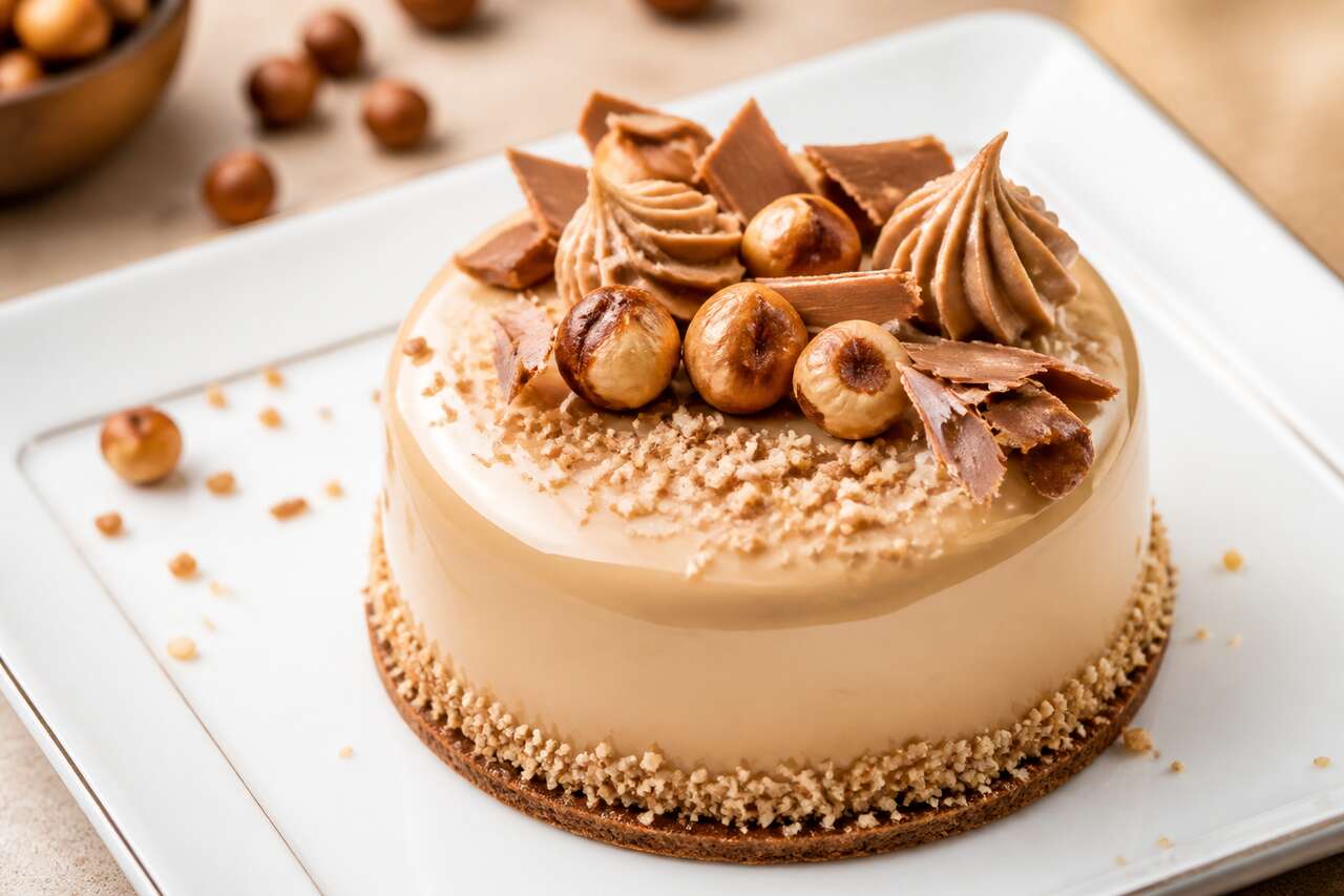Recette d'entremets aux noisettes