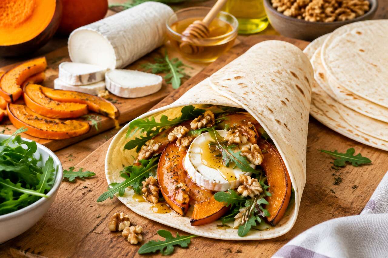 Wraps potimarron et chèvre chaud : une recette gourmande