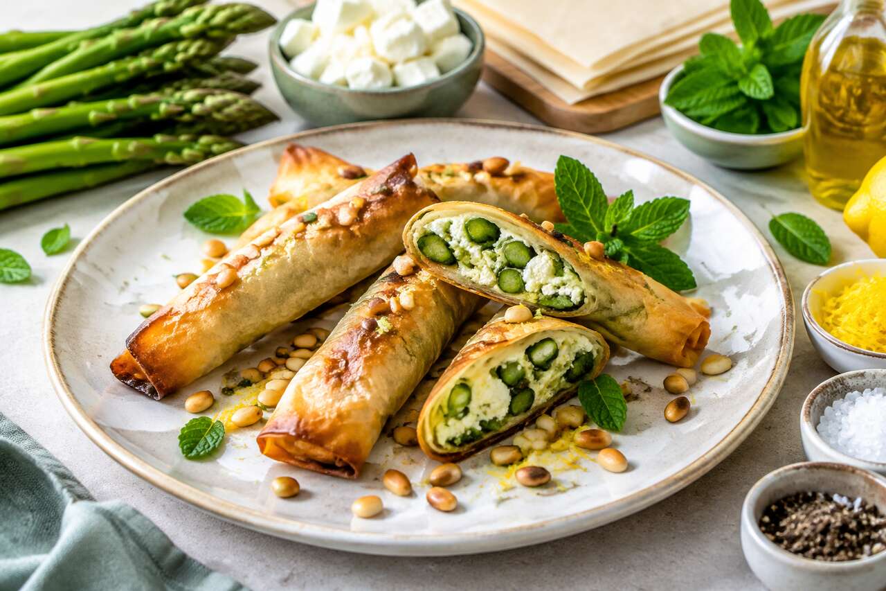 Cigares d'asperges à la feta : recette gourmande et saine