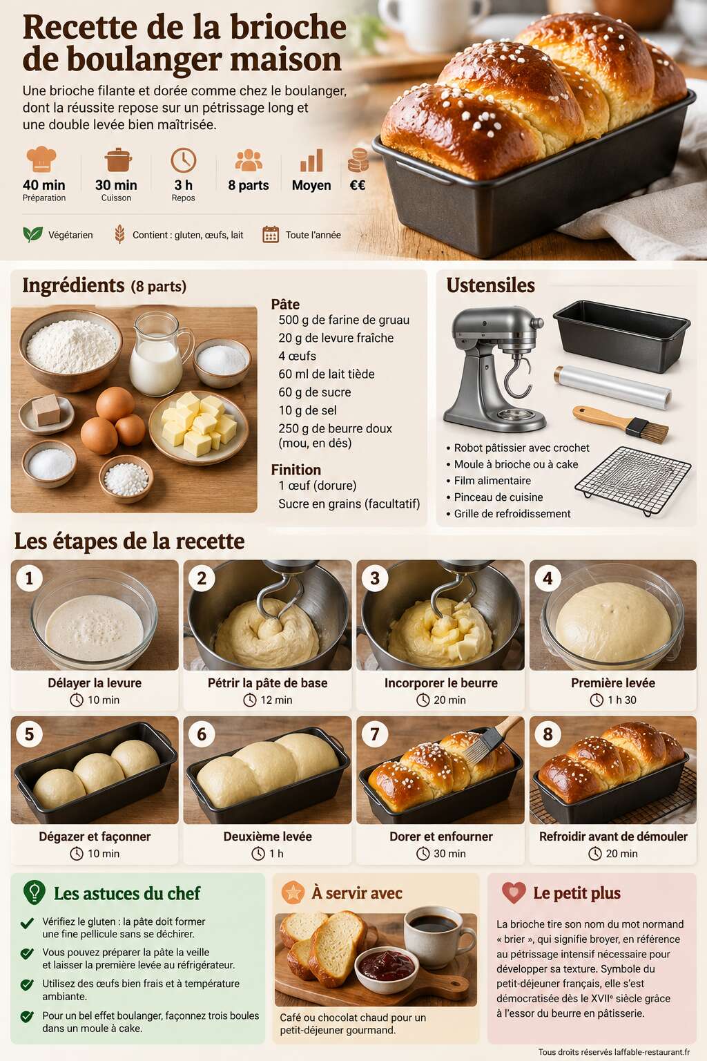 Fiche recette Recette de la brioche de boulanger maison Fiche recette Recette de la brioche de boulanger maison