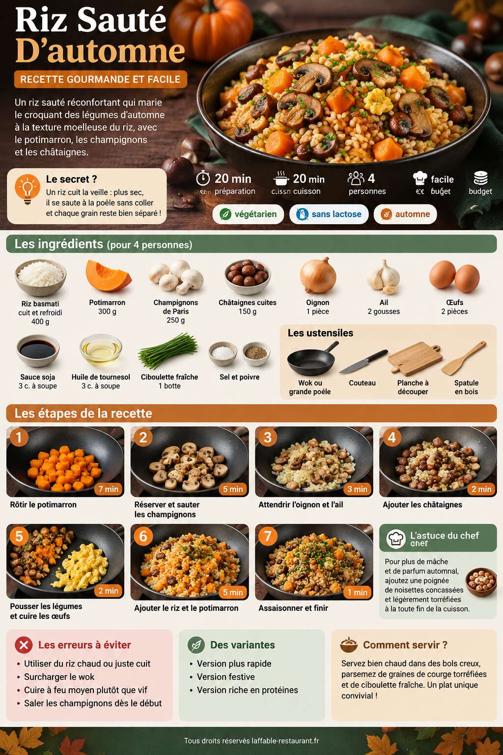 Fiche recette Riz Saut&eacute; D'automne : recette gourmande et facile