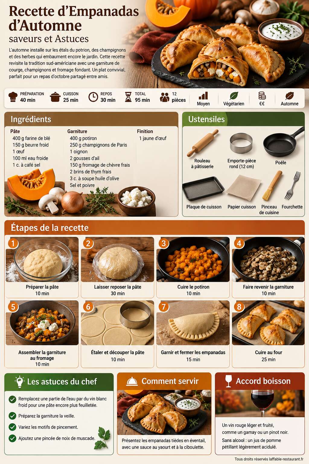 Fiche recette Recette d'Empanadas d'Automne : saveurs et Astuces