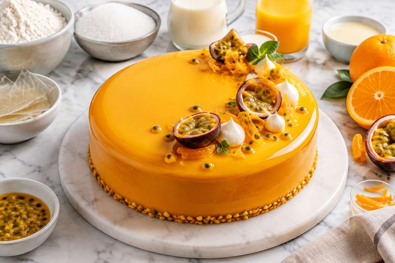 Recette d'entremets orange et passion