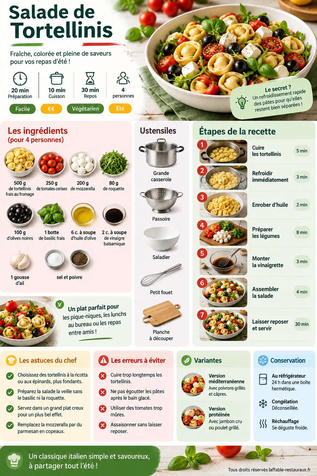 Fiche recette Recette de Salade de Tortellinis