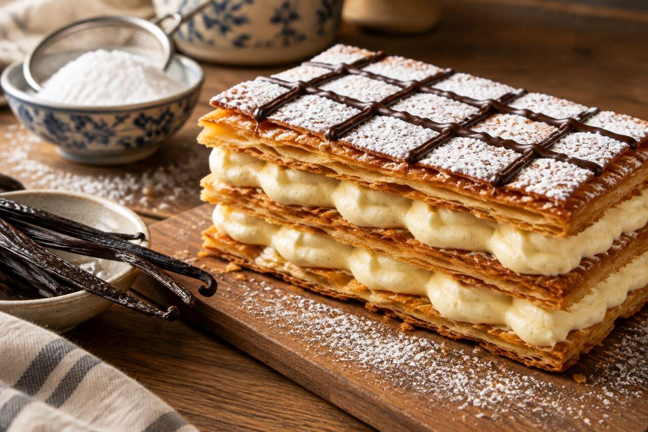 Recette du mille-feuille vanille mascarpone