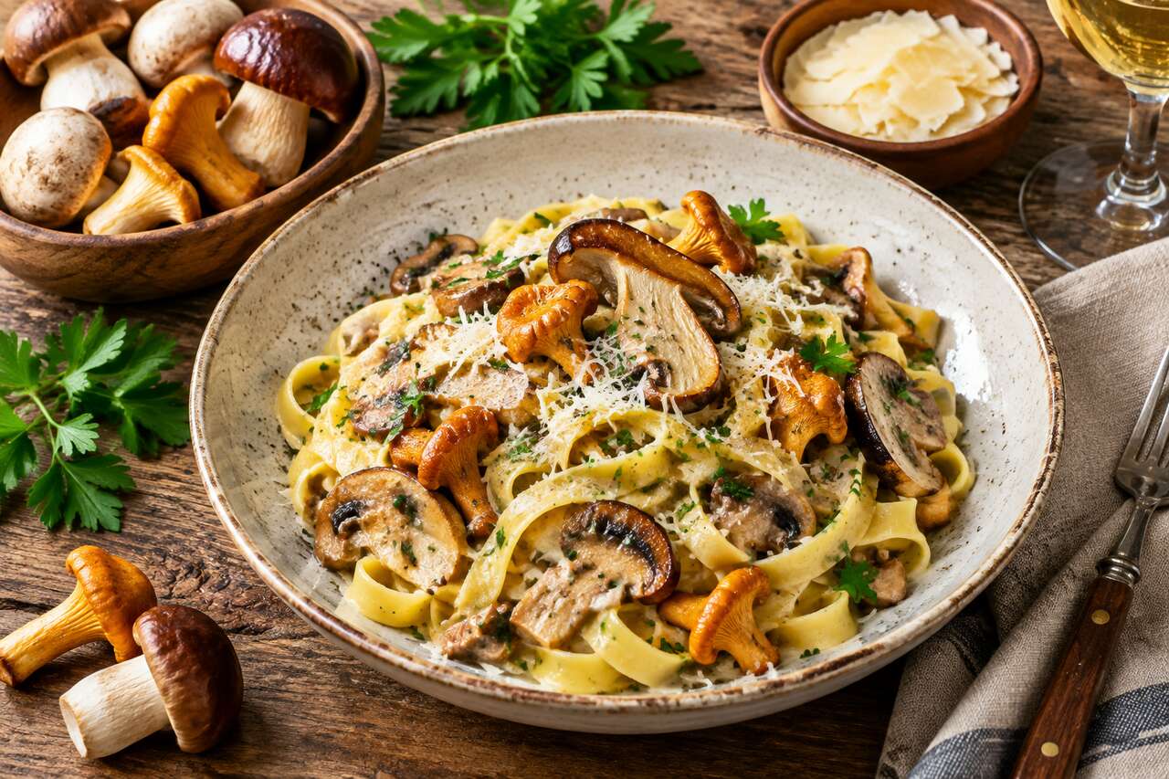 Tagliatelles aux champignons : recette gourmande et facile