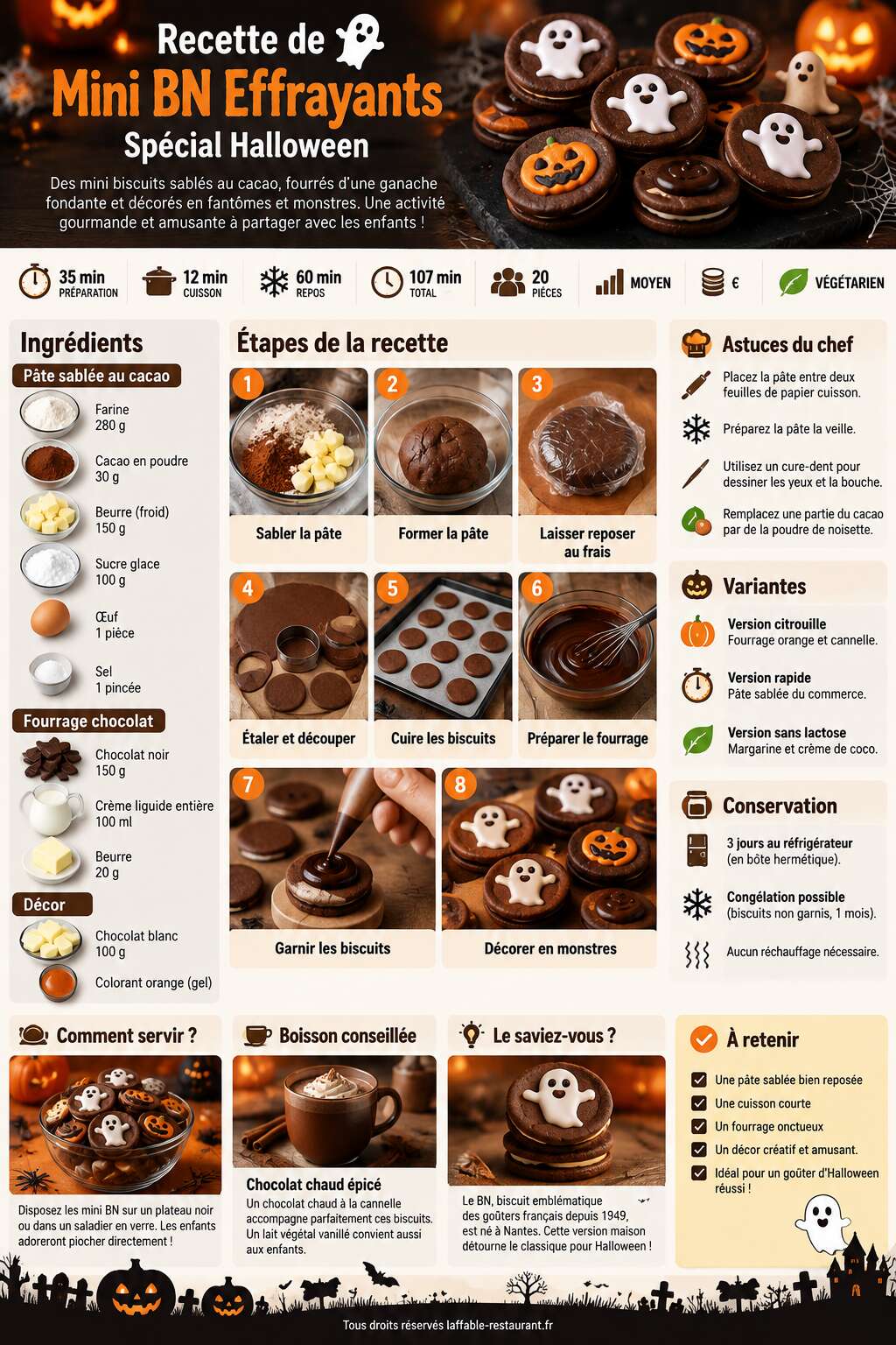 Fiche recette Recette de Mini BN Effrayants Spécial Halloween Fiche recette Recette de Mini BN Effrayants Spécial Halloween