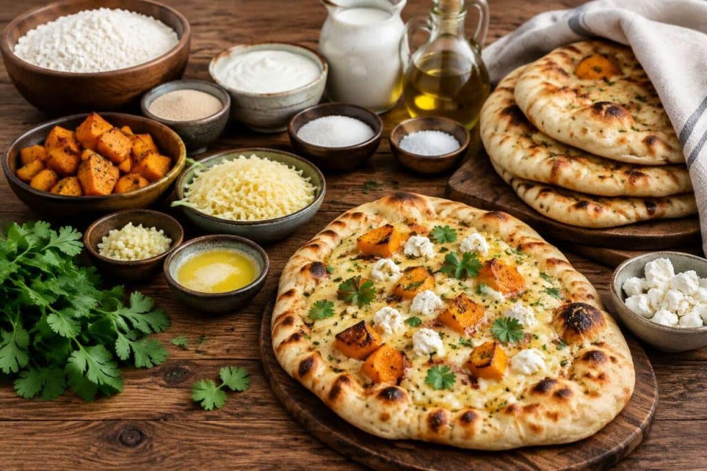 Naans au potimarron et fromage : recette savoureuse