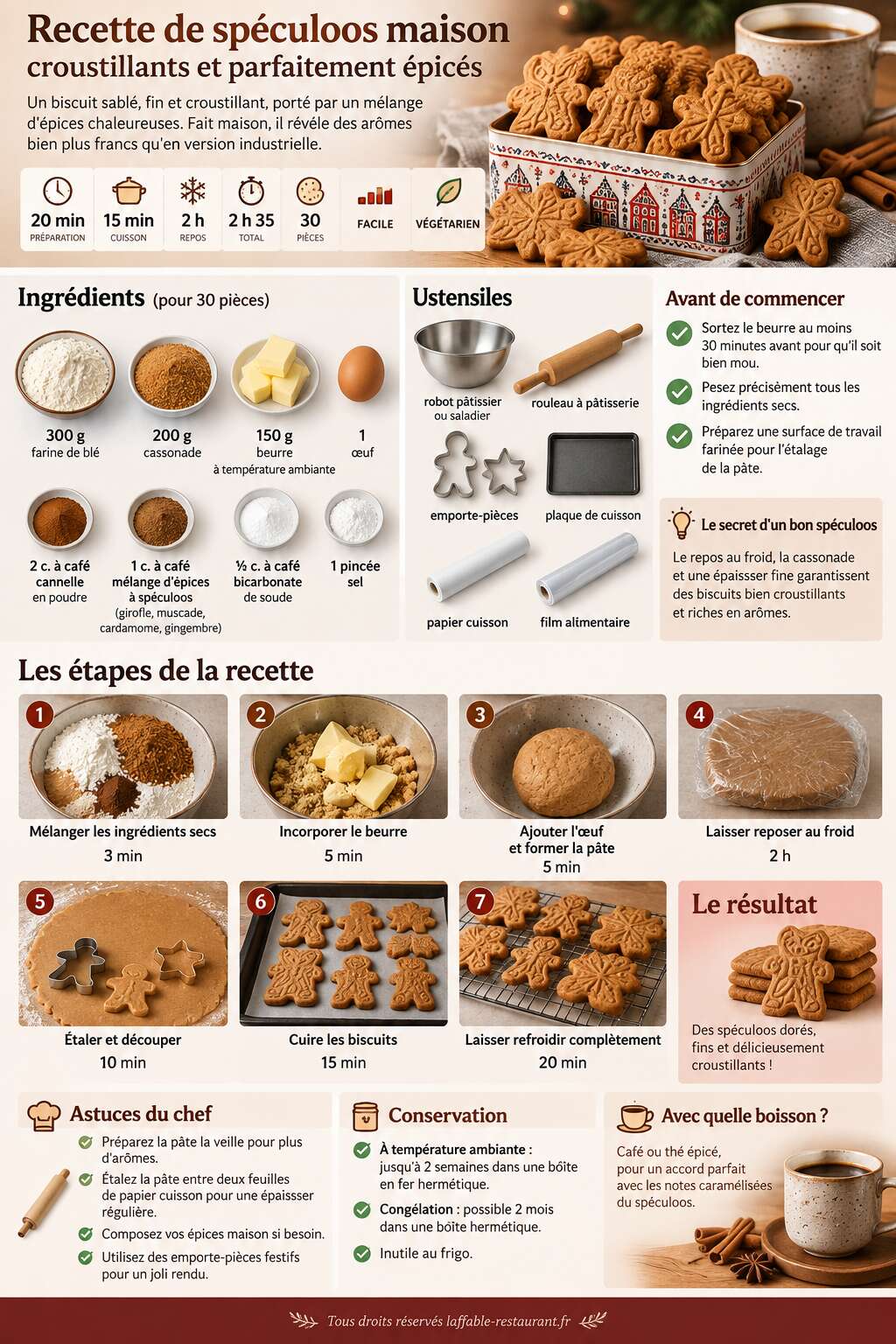 Fiche recette Recette de spéculoos maison croustillants et parfaitement épicés Fiche recette Recette de spéculoos maison croustillants et parfaitement épicés