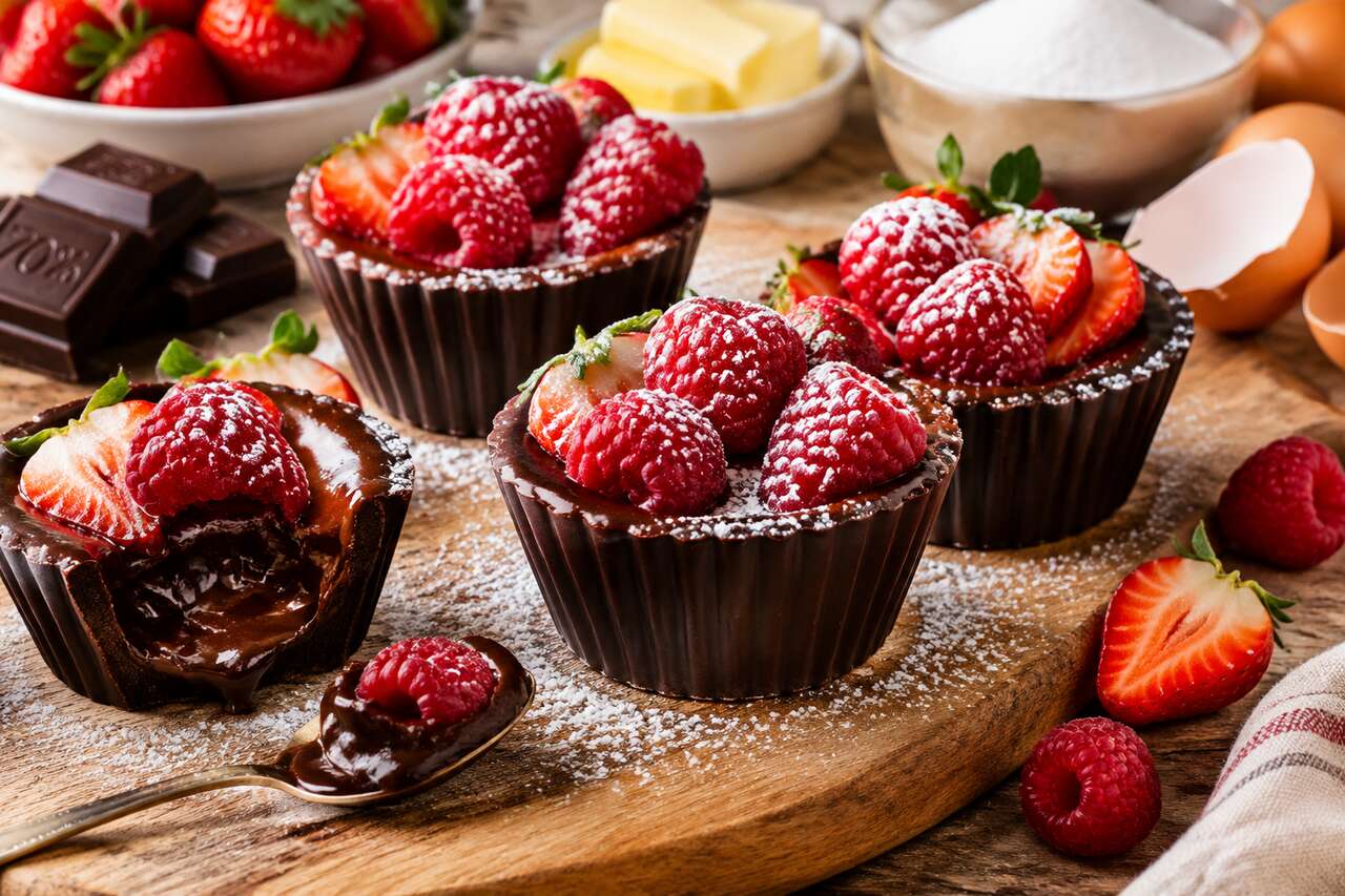 Recette de choco-cups aux fruits rouges