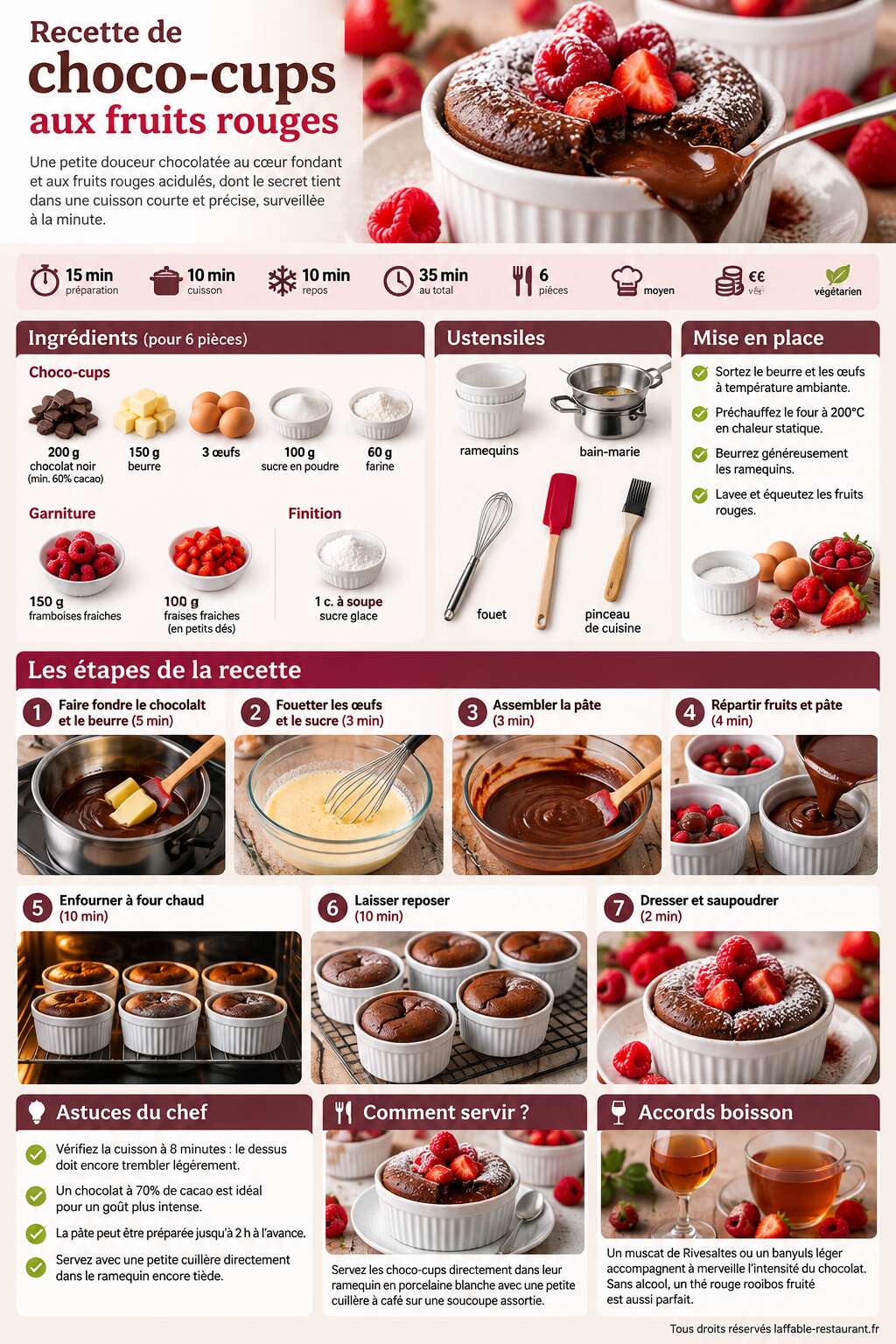 Fiche recette Recette de choco-cups aux fruits rouges Fiche recette Recette de choco-cups aux fruits rouges