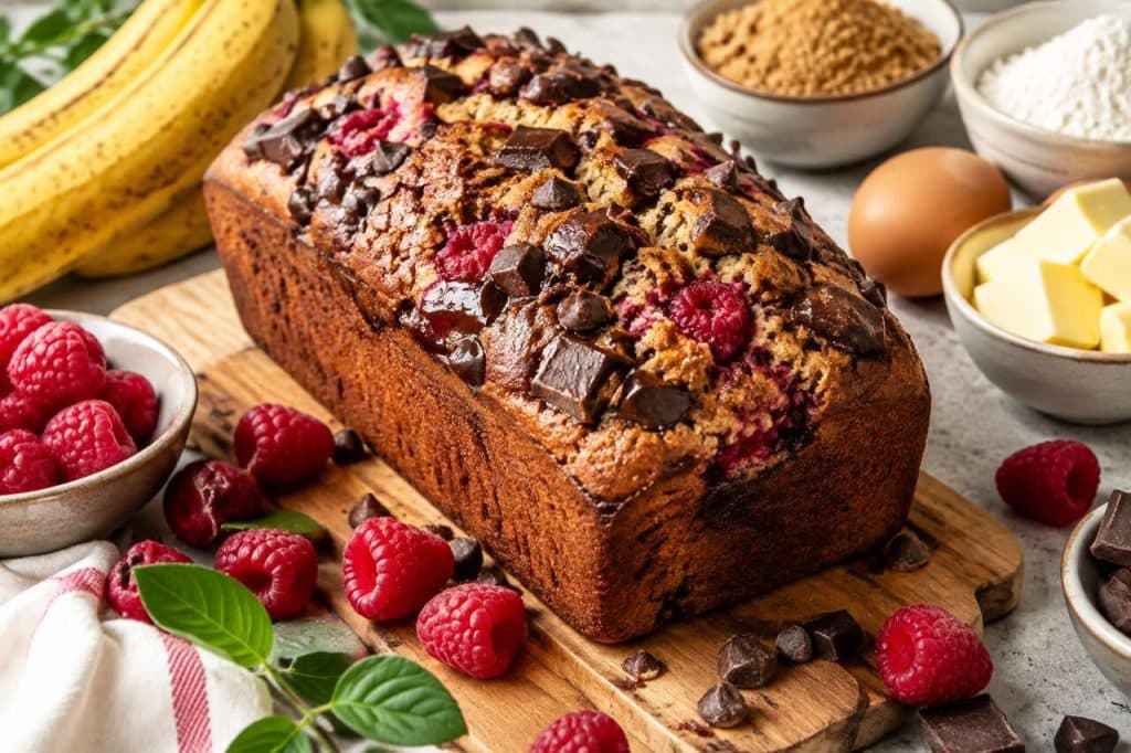 Banana bread chocolat et framboises : la recette gourmande et facile