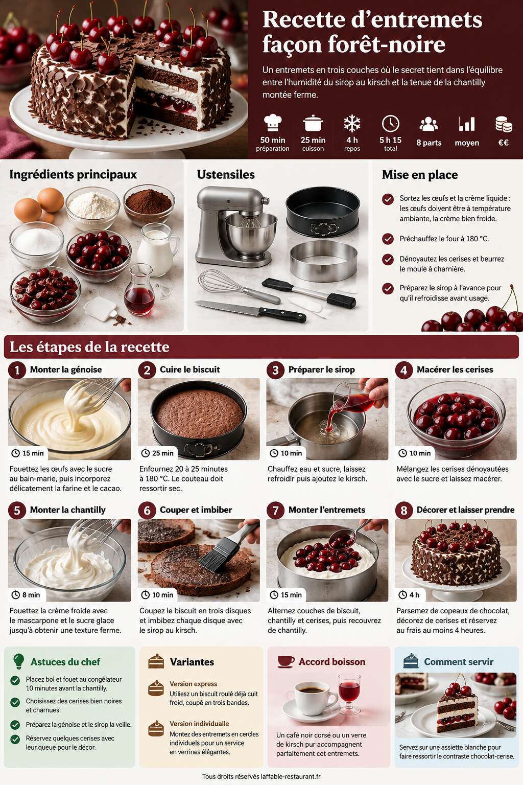 Fiche recette Recette d'entremets fa&ccedil;on for&ecirc;t-noire