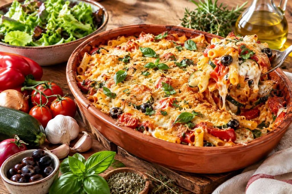 Gratin de pâtes à la provençale : recette savoureuse et facile