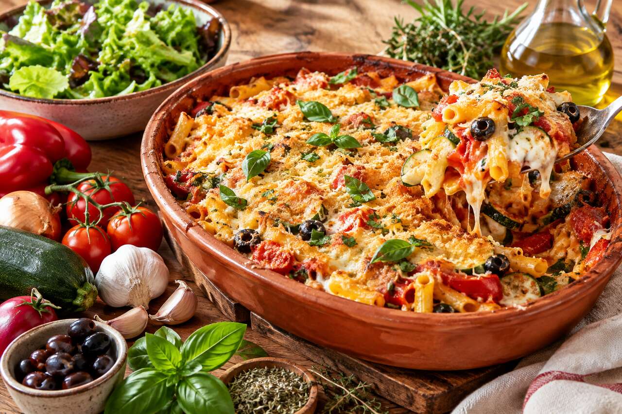 Gratin de pâtes à la provençale : recette savoureuse et facile