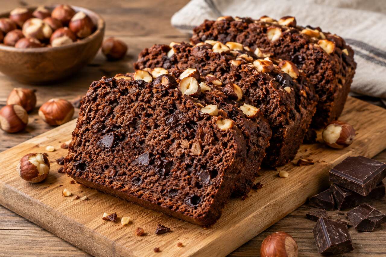 Recette du cake au chocolat et aux noisettes
