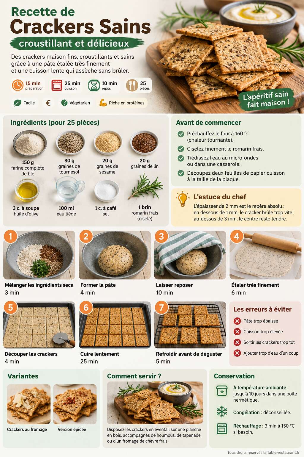 Fiche recette Recette De Crackers Sains : croustillant Et Délicieux Fiche recette Recette De Crackers Sains : croustillant Et Délicieux