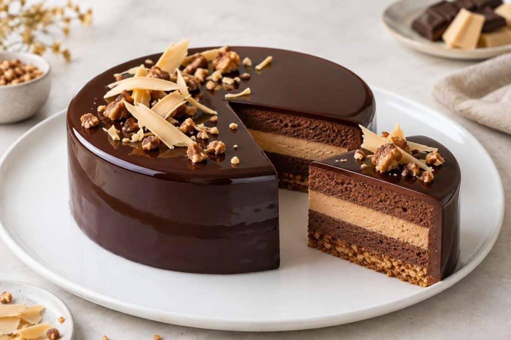 Recette d'entremets au chocolat noir et Dulcey