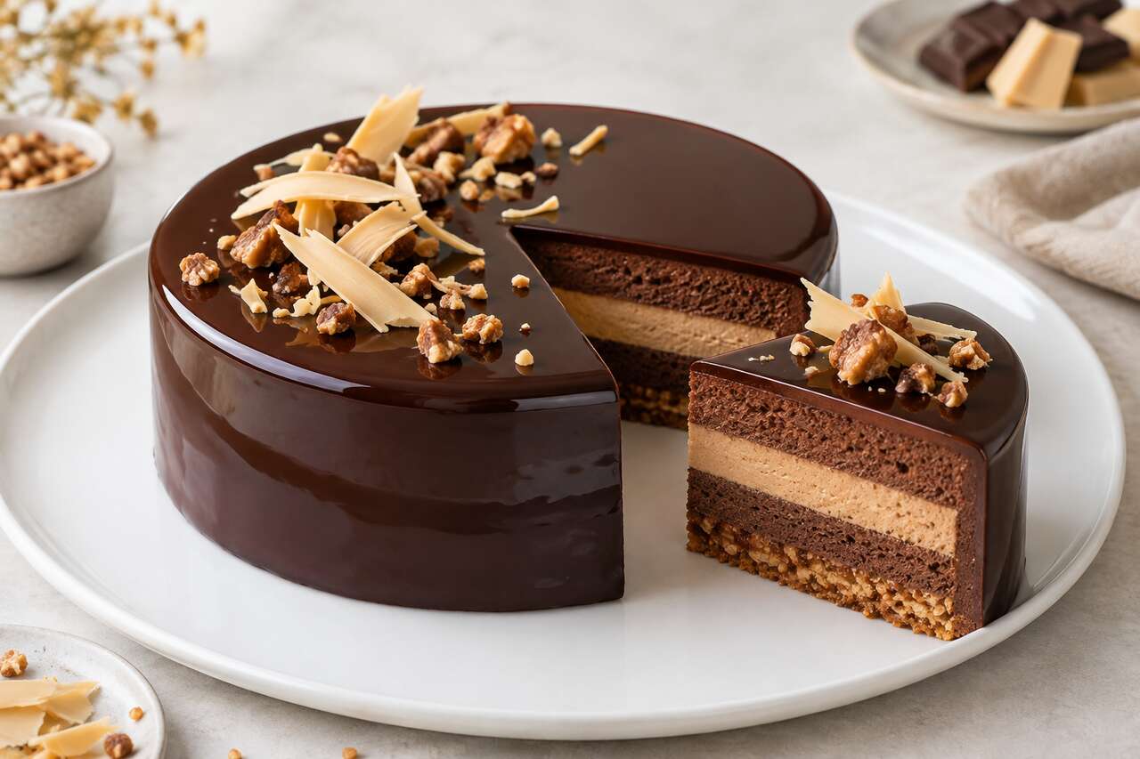 Recette d'entremets au chocolat noir et Dulcey