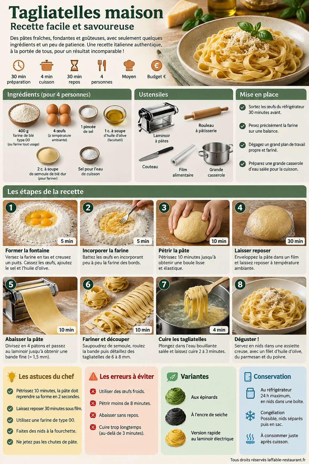Fiche recette Tagliatelles maison : recette facile et savoureuse Fiche recette Tagliatelles maison : recette facile et savoureuse