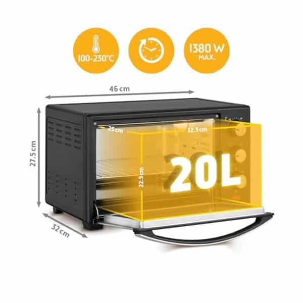 Avis complet du mini four TZS First Austria 20L : découvrez sa consommation, capacité et fonctionnalités. Test détaillé d'un appareil compact et performant idéal pour petits espaces.