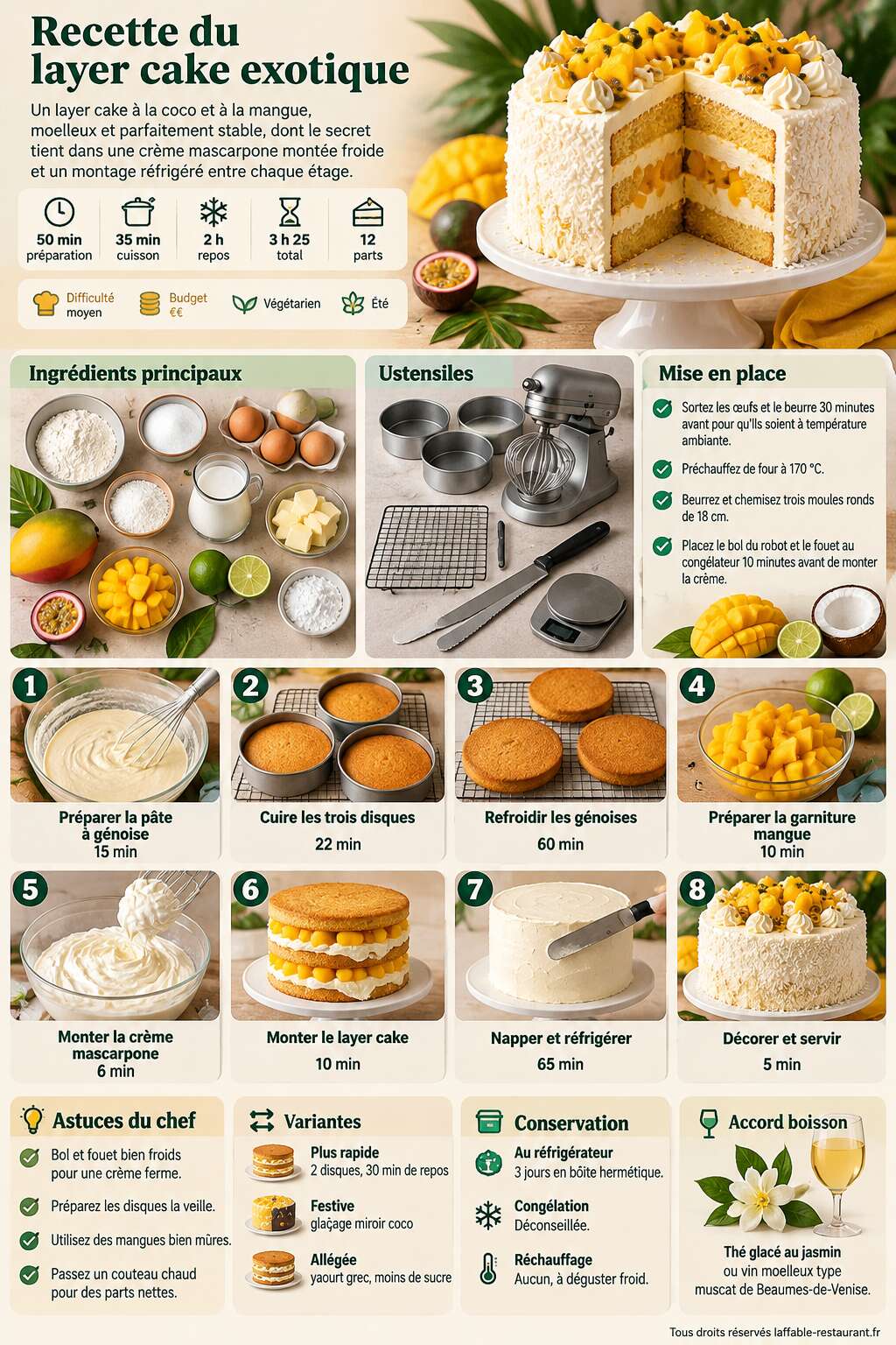 Fiche recette Recette du layer cake exotique Fiche recette Recette du layer cake exotique