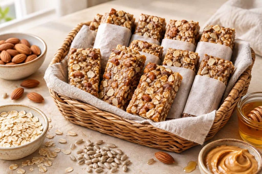 Recette de barres énergétiques aux amandes et miel