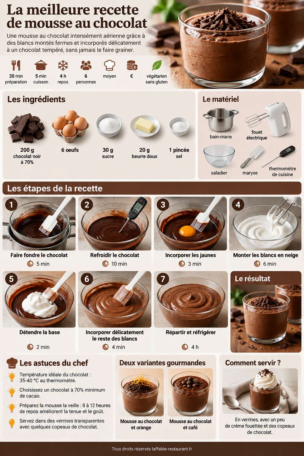 Fiche recette La meilleure recette de mousse au chocolat