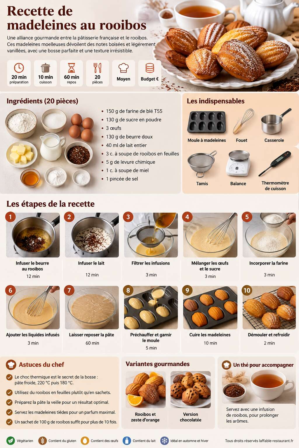 Fiche recette Recette de madeleines au rooibos